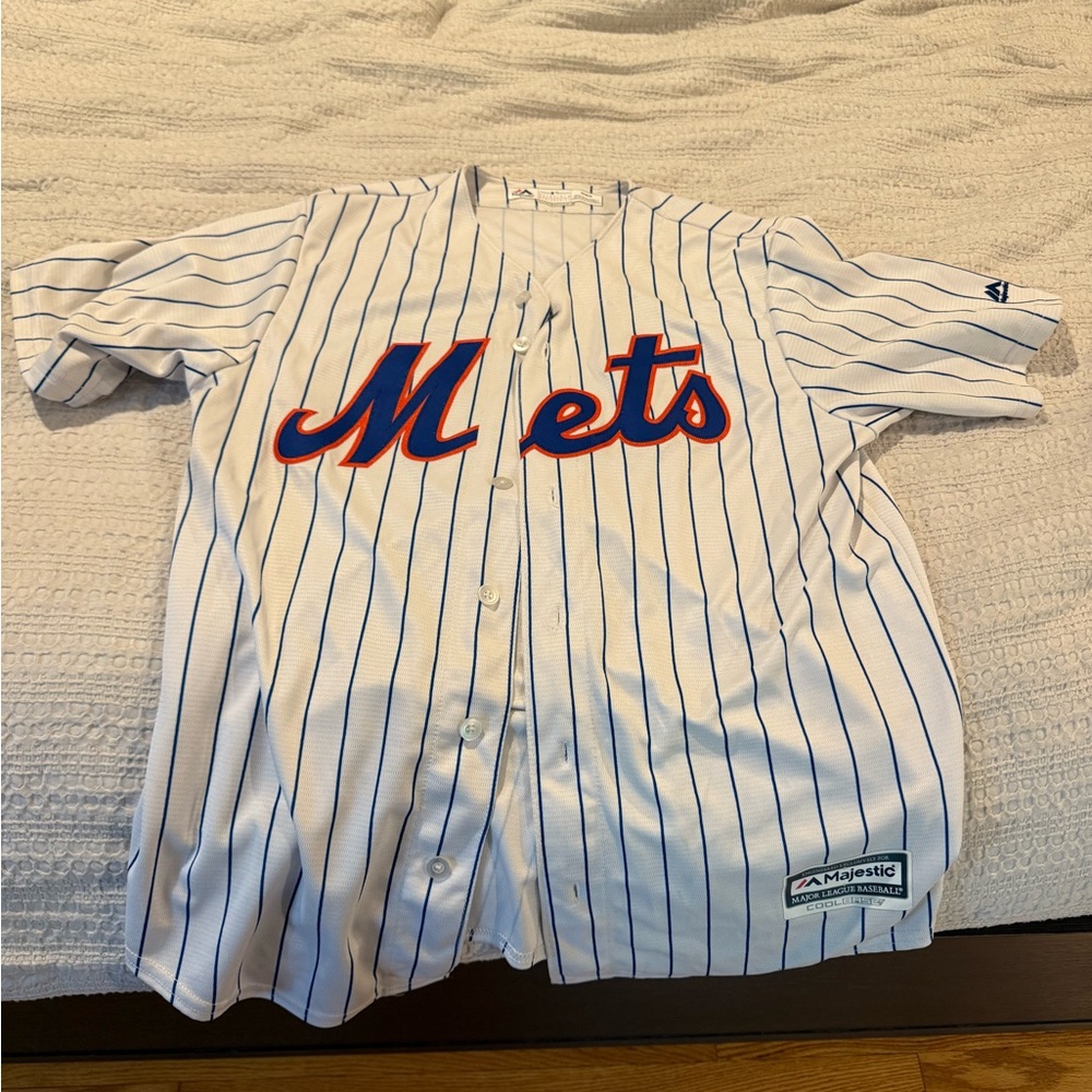 Majestic White and Blue Mets Jersey - M